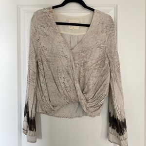 Snakeskin Tie Dye Long Sleeve Top